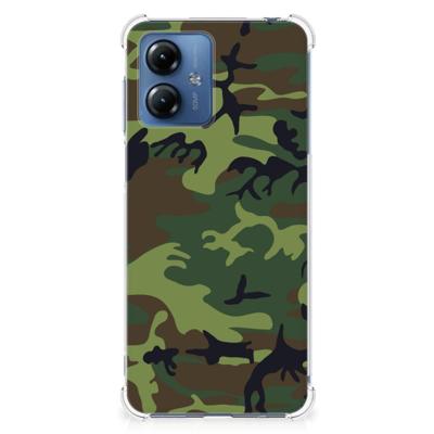 Motorola Moto G14 Doorzichtige Silicone Hoesje Army Dark Motorola Moto G14 Doorzichtige Silicone Hoesje Army Dark