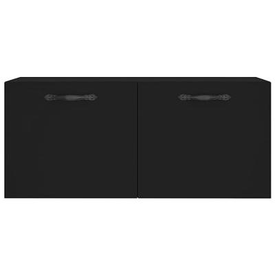 Wandkast 80x36,5x35 cm bewerkt hout zwart Wandkast 80x36,5x35 cm bewerkt hout zwart