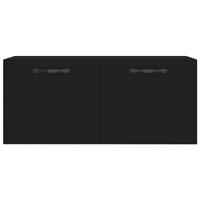 Wandkast 80x36,5x35 cm bewerkt hout zwart - thumbnail