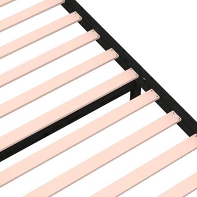 Bedframe massief hout zwart 75x190 cm