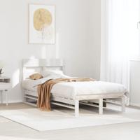 Bedframe zonder matras massief grenenhout wit 90x200 cm - thumbnail
