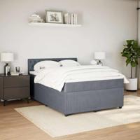 Boxspring met matras fluweel donkergrijs 160x200 cm - thumbnail