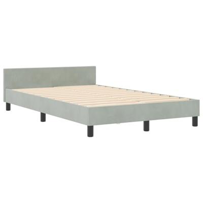 Bedframe met hoofdeinde Lichtgrijs 120 x 190 cm Fluweel