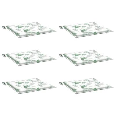 VidaXL Stoelkussens 6 st bladpatroon 50x50x3 cm stof