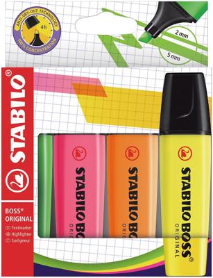 STABILO boss original - markeerstift - set met 4 stuks