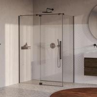 BRAUER Stellar Douchecabine - 140x80x200cm - draaideur - glascoating - omkeerbaar - helder glas - geborsteld gunmetal PVD GS-SRC1H14080200GM - thumbnail