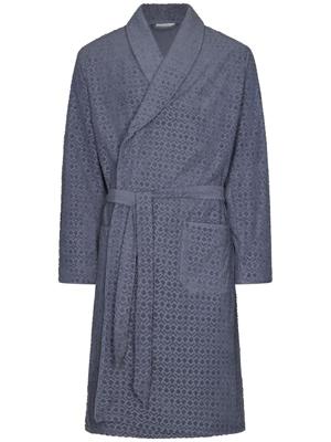 Badstoffen heren badjas grijsblauw