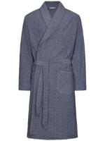 Badstoffen heren badjas grijsblauw - thumbnail