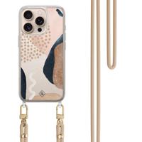 iPhone 16 Pro Max hoesje met beige koord - Abstract dots - thumbnail