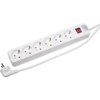 Gebro 106148 Stekkerdoos met schakelaar 6-voudig Wit Randaarde stekker 1 stuk(s) - thumbnail