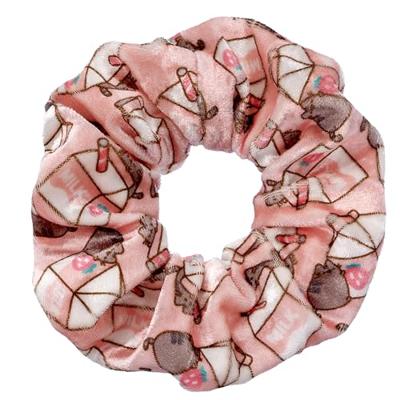 Pusheen Hair Scrunchie Pink Strawberry Milk Carton