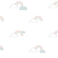 Noordwand behang mondo baby clouds wit/blauw/roze - thumbnail