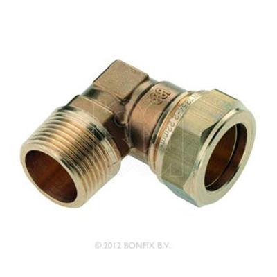 Bonfix knelkoppeling - Knie - buitendraad - 1/2 x 15 mm - Messing