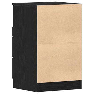 Nachtkastje 2 pcs Zwart eiken 40 x 35 x 65 cm Bewerkt hout
