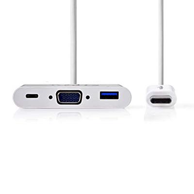 USB-C-Adapterkabel | Type-C Male - A Female / Type-C Female / VGA Female | 0,2 m | Wit USB-C-Adapterkabel | Type-C Male - A Female / Type-C Female / VGA Female | 0,2 m | Wit