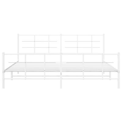 Bedframe met hoofd- en voeteneinde metaal wit 193x203 cm
