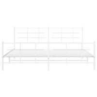 Bedframe met hoofd- en voeteneinde metaal wit 193x203 cm - thumbnail
