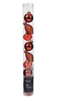 Kerstballen mini dia3cm glas rood 9dlg - thumbnail