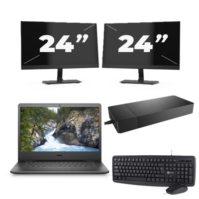 Dell Vostro 3400 - Intel Core i5-11e Generatie - 14 inch - 8GB RAM - 256GB SSD - Windows 11 Home + 2x 24 inch Monitor Dell Vostro 3400 - Intel Core i5-11e Generatie - 14 inch - 8GB RAM - 256GB SSD - Windows 11 Home + 2x 24 inch Monitor