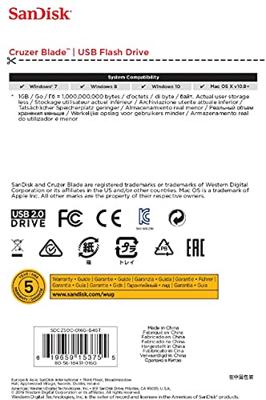 Cruzer Blade - USB-flashstation - 16 GB - USB 2.0 - blauw, groen, roze (pak van 3)