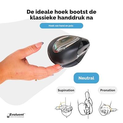 BakkerElkhuizen Evoluent4 Right Bluetooth muis Optisch 2600 DPI Rechtshandig
