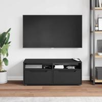Tv-meubel VISNES 100x40x38 cm bewerkt hout zwart - thumbnail