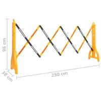 VidaXL Verkeersbarrière inklapbaar 250x38x96 cm geel en zwart - thumbnail