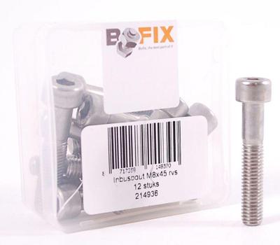Bofix Bout m8x45 rvs inbus ds a 12