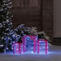 VidaXL Decoratie voor geschenkdoos 3 pcs blauw 20 x 20 x 21 cm acryl - thumbnail