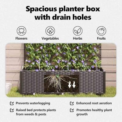 Tuin Bloempot 3 pcs Bruin Staal