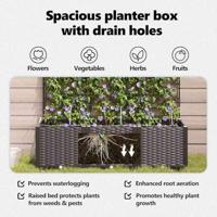 Tuin Bloempot 3 pcs Bruin Staal - thumbnail