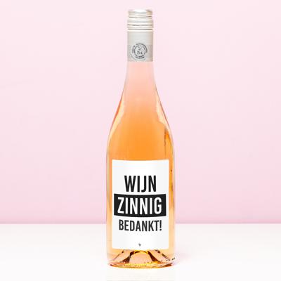 Wijnfles Wijnzinnig bedankt - Rosé (Blush Rosé)