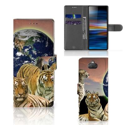 Sony Xperia 10 | Telefoonhoesje | Met pasjeshouder | Roofdieren Sony Xperia 10 | Telefoonhoesje | Met pasjeshouder | Roofdieren