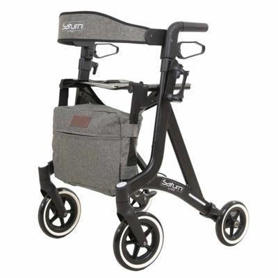 Lichtgewicht rollator Saturn (7,3 kg) | Mat-zwart | Incl. Stokhouder, Fleshouder, Rugband en tas | PR30266-BK | Able2