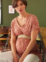 Zwangerschapstop met V-hals FÃ©licieor ENVIE DE FRAISE terracotta - thumbnail