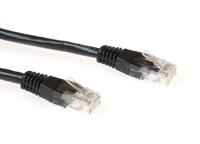 ACT Zwarte 0,5 meter U/UTP CAT6A patchkabels met RJ45 connectoren - thumbnail