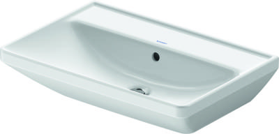 Wastafel Duravit D-Neo Met Overloop Kraanvlak Zonder Kraangat 65 cm Hoogglans Wit Duravit
