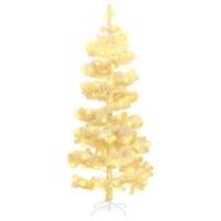 Kunstkerstboom met verlichting en standaard 150 cm PVC wit - thumbnail