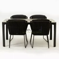 Tuinset Vitali antraciet met Castilla 160cm tafel - thumbnail