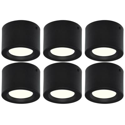 LED Downlight Set 6-Pack - Rond 5W - Natuurlijk Wit 4200K - Mat Zwart - Ø105mm