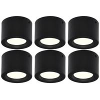 LED Downlight Set 6-Pack - Rond 5W - Natuurlijk Wit 4200K - Mat Zwart - Ø105mm - thumbnail
