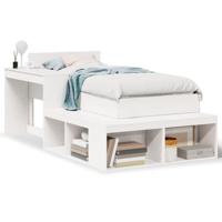 Bedframe zonder matras massief grenenhout wit 80x200 cm - thumbnail