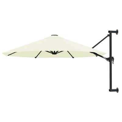 Wandparasol met metalen paal 300 cm zandkleurig