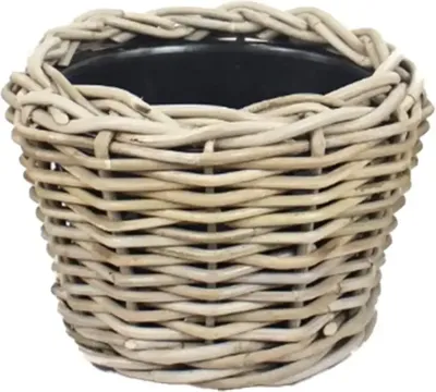 Van der Leeden Drypot Rattan 20x15cm Grijs