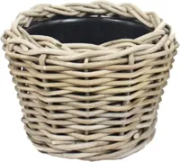 Van der Leeden Drypot Rattan 20x15cm Grijs - thumbnail