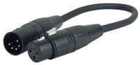 DAP FLA36 XLR 5-pins male naar XLR 3-pins female, 0.25 meter - thumbnail