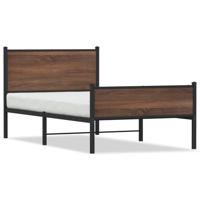 Bedframe zonder matras metaal bruin eikenkleurig 100x190 cm - thumbnail