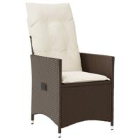 Tuinstoelen 2 st verstelbaar met kussens poly rattan bruin - thumbnail