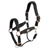 BR Rose Gold Halster zwart maat:cob - thumbnail