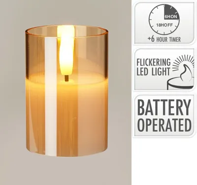 Ledkaars in glas 7cm